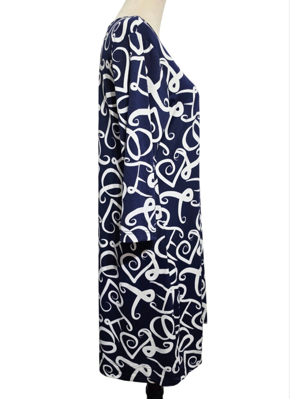 Lulu B Dress Womens Large SPF 50 Navy White Coastal Grandma 3/4 Sleeve Stretch - Picture 3 of 12
